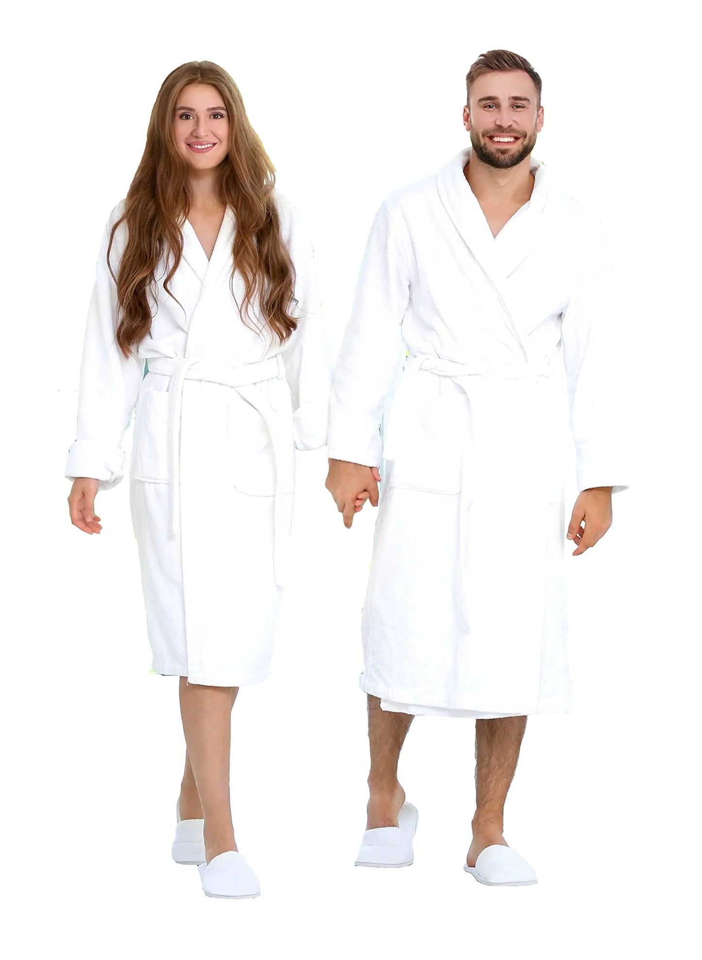 HOME Bathrobe for Women/ Man Medium - Large White