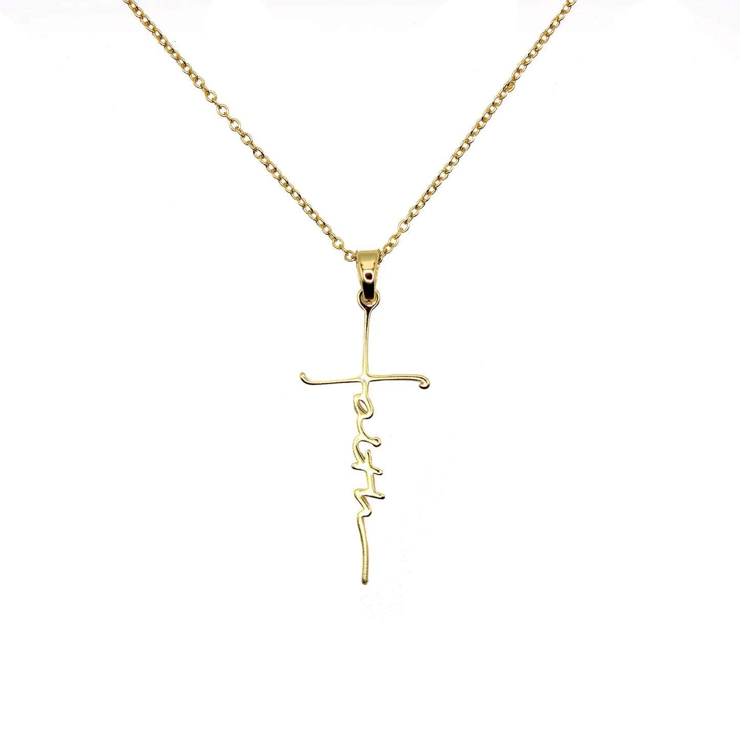 Faith Cross Necklace (Gold) – Christian Jewelry Gift
