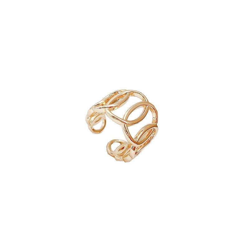 Geometric Oval Open Ring for Women