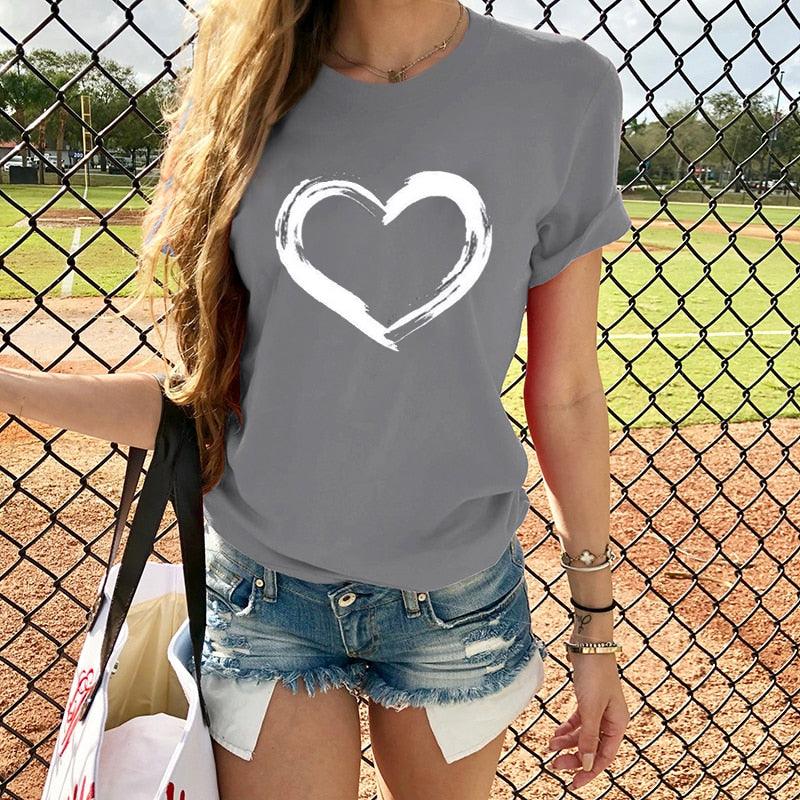 T-shirts Gray Length-62cm 24.4in, Bust-92cm 36.22in
