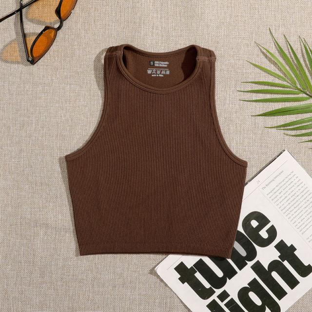 Women Workout Tank Top coffee M