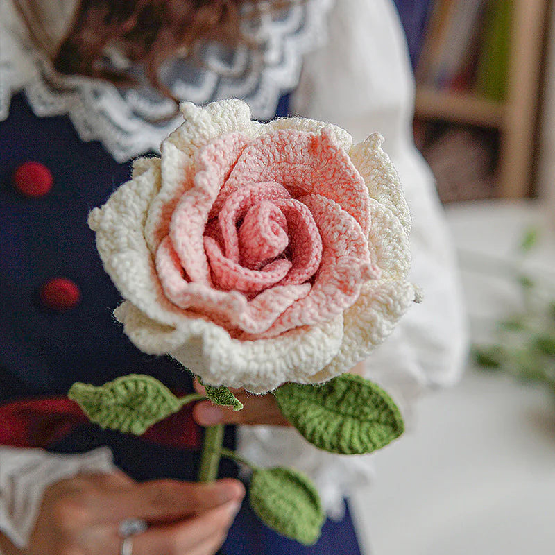 Hand-Knitted Woolen Rose Bouquet