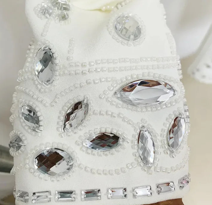 Elegant Rhinestone Long Skirt Set