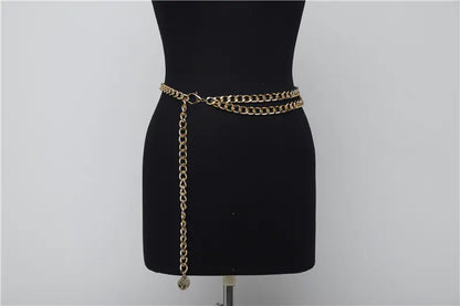 Adjustable Metal Chunky Chain Belt for Women’s Fashion