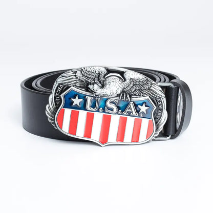 USA Flag Fashion Men's Genuine Leather Belt