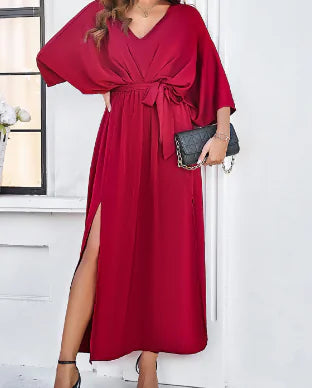 Ice Silk Long Sleeve Casual Lace-Up Bathrobe