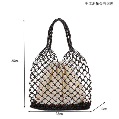 Solid Color Hand-Crocheted Tote Bag