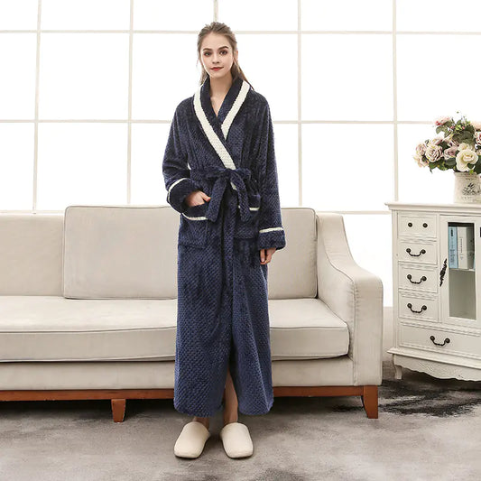 Winter Couple Pajamas and Bathrobe Set for Women/ Man