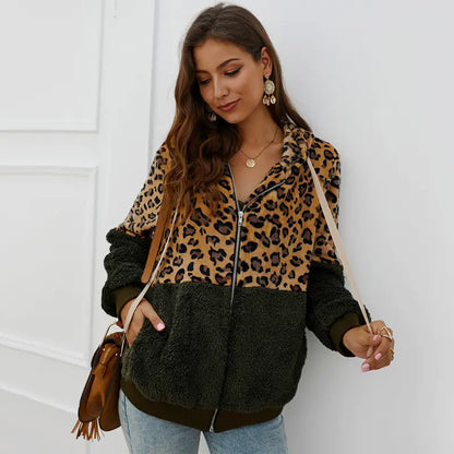 Leopard Print Patchwork Outer Jacket