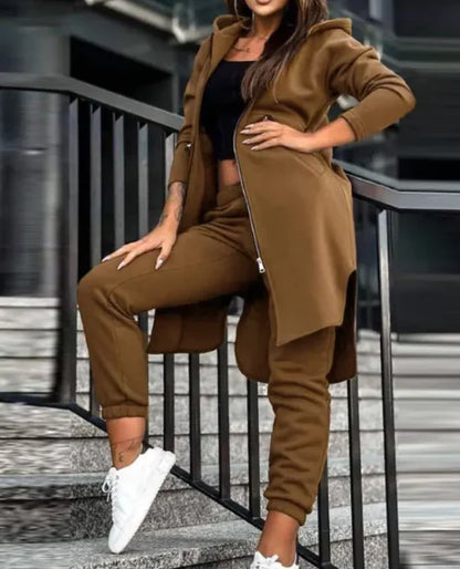 Women's Fleece Hooded Sweater Set