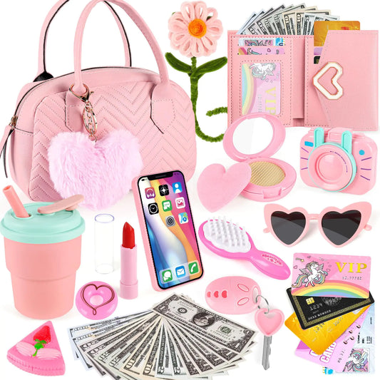 Play Purse for Little Girls Toddler Little Girls Purse with Pretend Makeup Princess