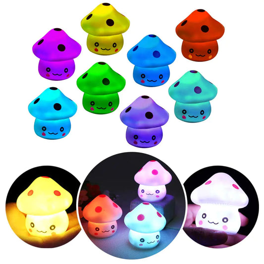 LED Light Up Color Changing Mushroom Toy | Trendy Design Multi-Color Flashing LED Light Fun Little Creative Kids Toy | Excellent Decoration Collection Collectible
