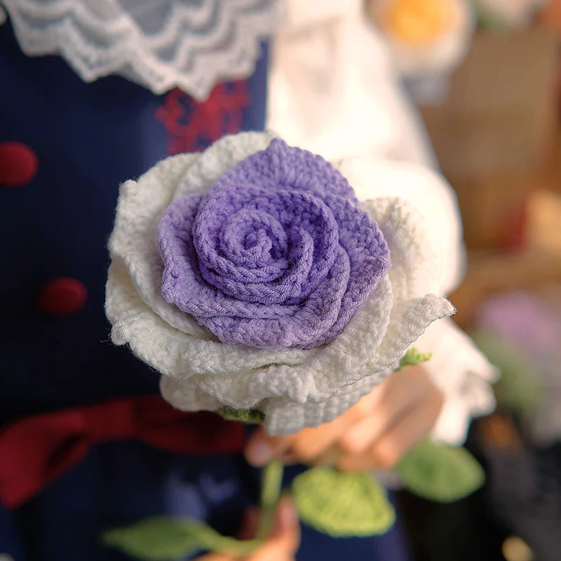 Hand-Knitted Woolen Rose Bouquet