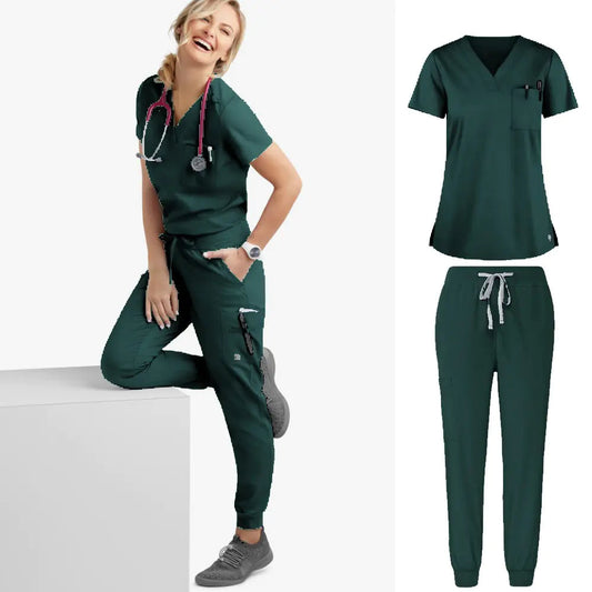 Short Sleeve Scrub Set for Pet Dental Care Nurses Brosch Beauty