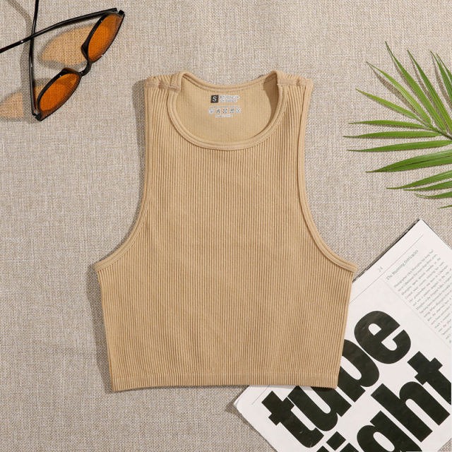 Women Workout Tank Top khaki M