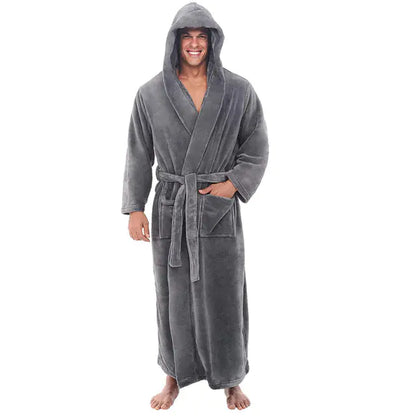 Super Big Men's Long-Sleeved Bathrobe Gown