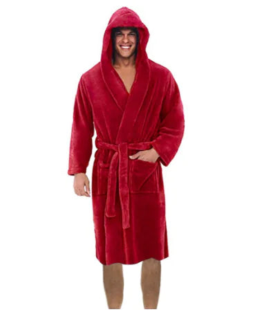 Super Big Men's Long-Sleeved Bathrobe Gown