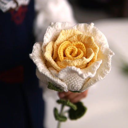 Hand-Knitted Woolen Rose Bouquet