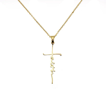 Faith Cross Necklace (Gold) – Christian Jewelry Gift