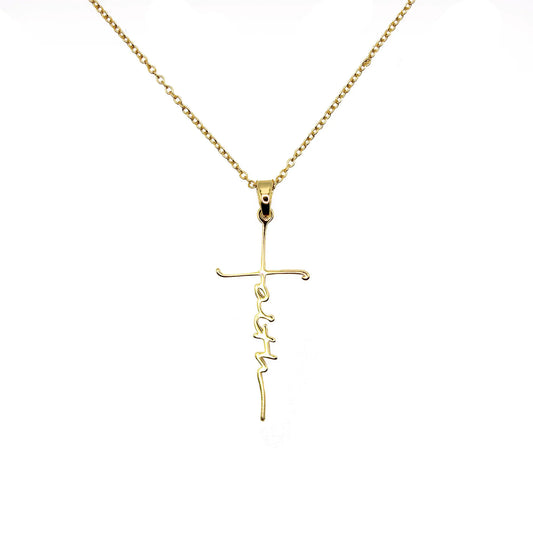 Faith Cross Necklace (Gold) – Christian Jewelry Gift