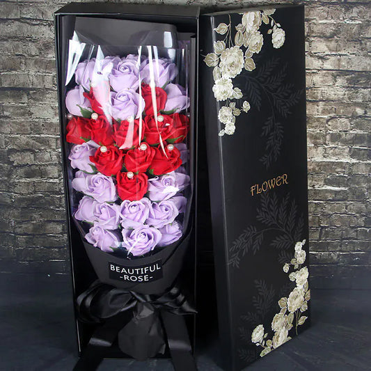 Soap Flower Bouquet with 33 Roses - Gift Box