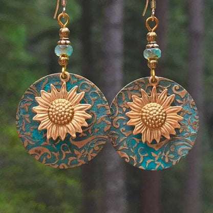 Color Separation Sunflower Earrings Sunflower Colored Earrings
