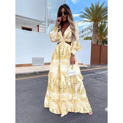 Long Maxi Dress Yellow L