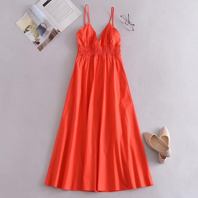 Long Maxi Dress Orange G