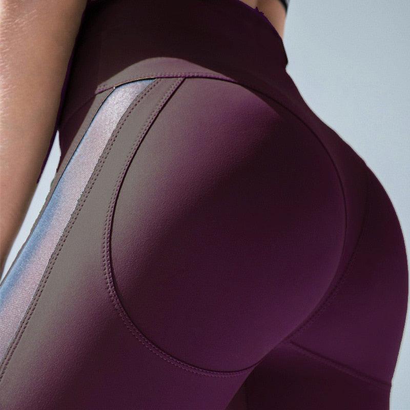 Women Fitness Spandex Leggings Dark Purple XL